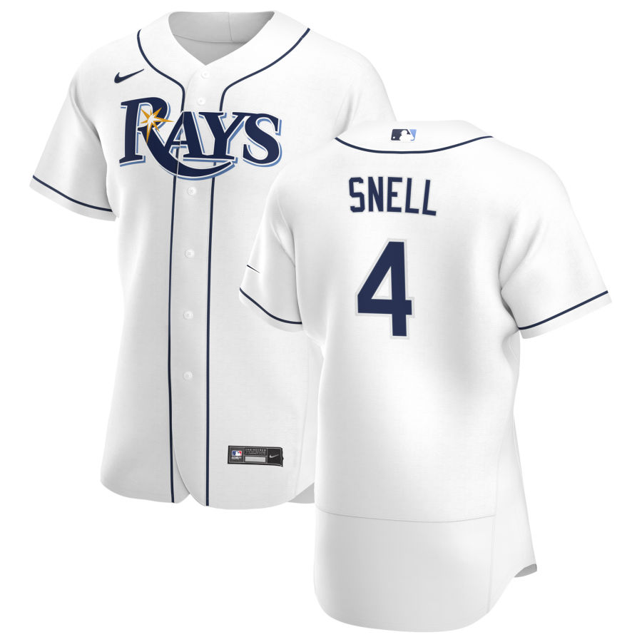 Tampa Bay Rays #4 Blake Snell Men Nike White Home 2020 Authentic Player MLB Jersey
